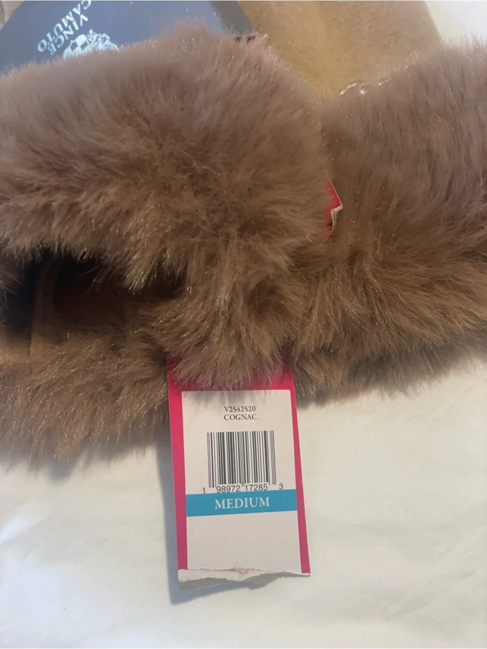 Vince Camuto Brown Faux Fur Cuff Suede Gloves